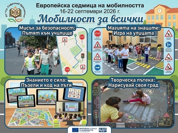 Пътят към безопасността започва от нас: Европейска седмица на мобилността в НУ „Св. Софроний Врачански